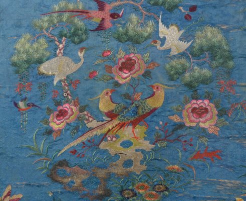 Early 19th Century Chineese Embroidery with Exotic Birds and Flowers-AOI-2022733