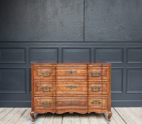 Early 19th Century Curved Cherrywood Chest of Drawers-TAT-1766294