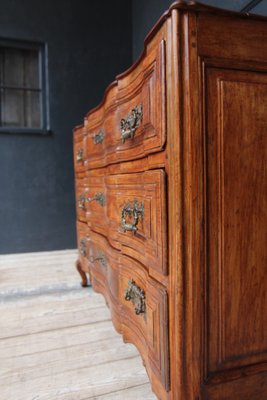 Early 19th Century Curved Cherrywood Chest of Drawers-TAT-1766294