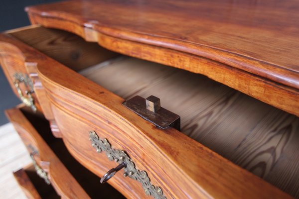 Early 19th Century Curved Cherrywood Chest of Drawers-TAT-1766294