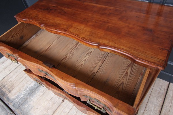 Early 19th Century Curved Cherrywood Chest of Drawers-TAT-1766294