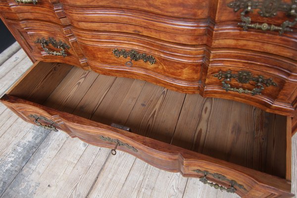 Early 19th Century Curved Cherrywood Chest of Drawers-TAT-1766294