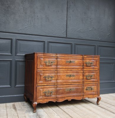 Early 19th Century Curved Cherrywood Chest of Drawers-TAT-1766294