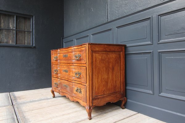 Early 19th Century Curved Cherrywood Chest of Drawers-TAT-1766294