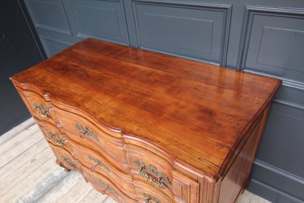 Early 19th Century Curved Cherrywood Chest of Drawers-TAT-1766294