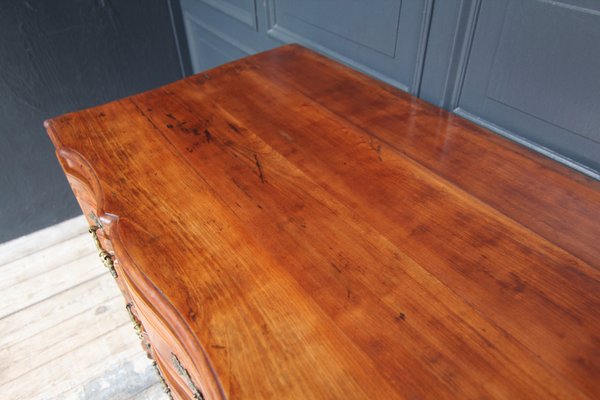 Early 19th Century Curved Cherrywood Chest of Drawers-TAT-1766294