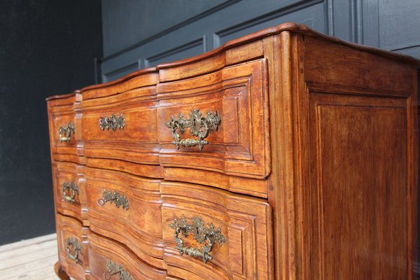 Early 19th Century Curved Cherrywood Chest of Drawers-TAT-1766294