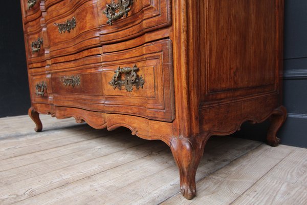 Early 19th Century Curved Cherrywood Chest of Drawers-TAT-1766294