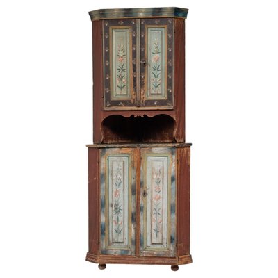 Early 19th Century Decorated Swedish Corner Cabinet-MJF-1333594