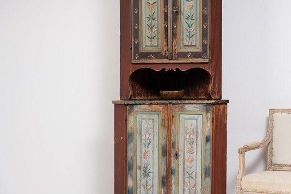 Early 19th Century Decorated Swedish Corner Cabinet-MJF-1333594