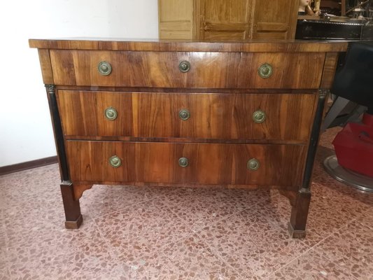 Early 19th Century Empire Chest of Drawers in Italian Walnut Veneer-RAQ-2033409