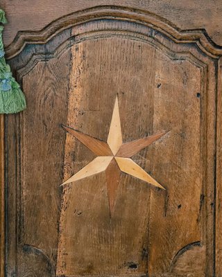 Early 19th Century French Louis Xv Style Armoire or Wardrobe with Star Shaped Inlays-YK-2036534