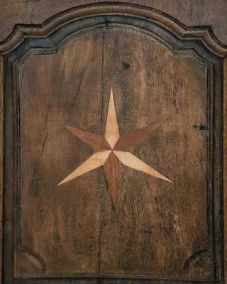 Early 19th Century French Louis Xv Style Armoire or Wardrobe with Star Shaped Inlays-YK-2036534