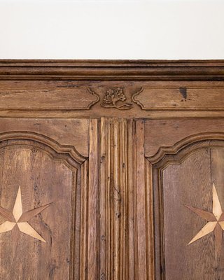 Early 19th Century French Louis Xv Style Armoire or Wardrobe with Star Shaped Inlays-YK-2036534