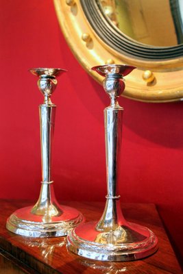 Early 19th Century Italian Empire Silver Candlesticks, Rome, 1811, Set of 2-AXE-1433408