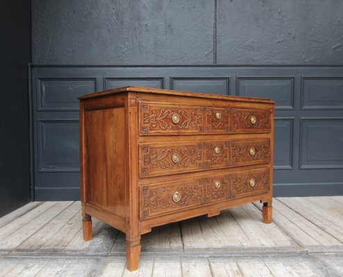 Early 19th Century Louis XVI Style Cherrywood Chest of Drawers-TAT-1766296