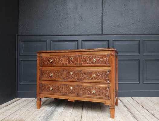 Early 19th Century Louis XVI Style Cherrywood Chest of Drawers-TAT-1766296