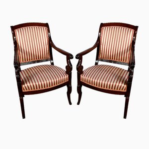 Early 19th Century Massive Cuba Mahogany Armchairs, Set of 2-RVK-1711121