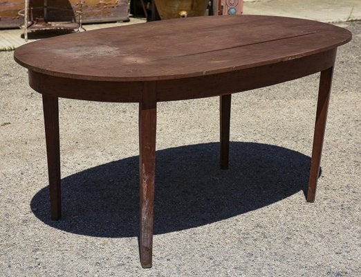 Early 19th Century Neoclassical Style Oval Side Table in Solid Cherry, Italy-RAQ-1306925