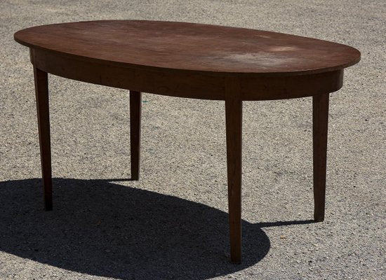 Early 19th Century Neoclassical Style Oval Side Table in Solid Cherry, Italy-RAQ-1306925