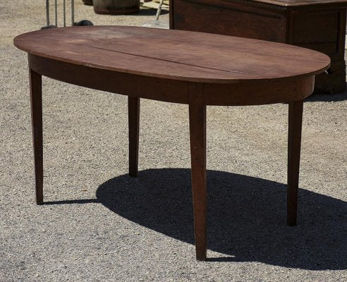 Early 19th Century Neoclassical Style Oval Side Table in Solid Cherry, Italy-RAQ-1306925