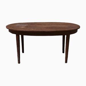 Early 19th Century Neoclassical Style Oval Side Table in Solid Cherry, Italy-RAQ-1306925