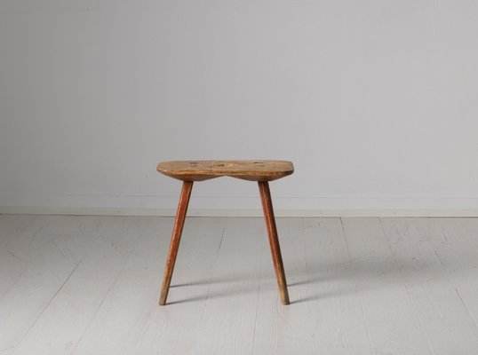 Early 19th Century Northern Swedish Folk Art Stool in Pine-MJF-1214613