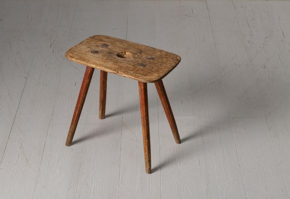 Early 19th Century Northern Swedish Folk Art Stool in Pine-MJF-1214613