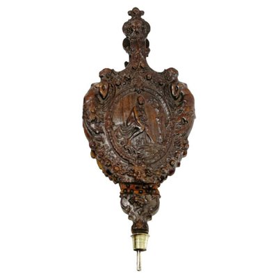 Early 19th Century Oak Bellows Richly Carved with a Mythological Scene-UCH-1224157