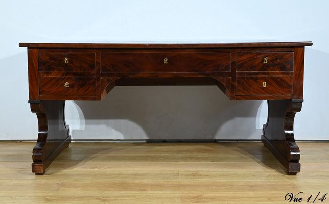 Early 19th Century Restoration Desk in Burr Mahogany, 1890s-RVK-1744095