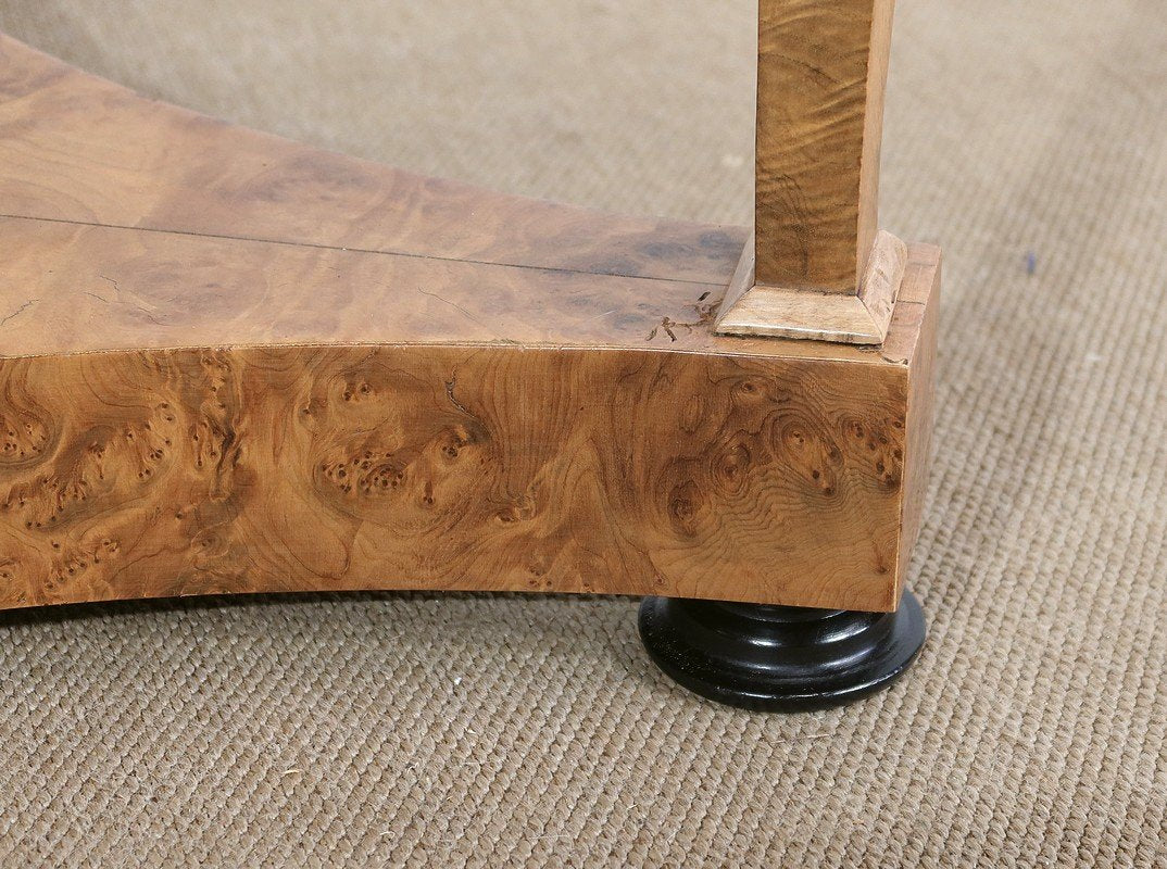 Early 19th Century Restoration Era Walnut Pedestal Table with Marble Top