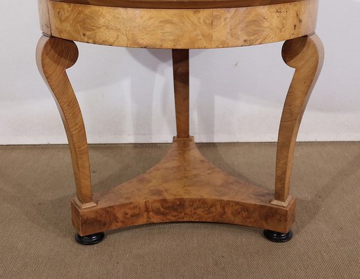 Early 19th Century Restoration Era Walnut Pedestal Table with Marble Top-RVK-1424518