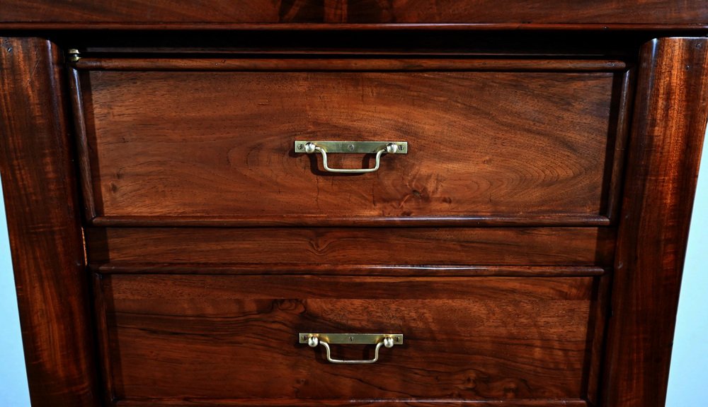 Early 19th Century Restoration Period Mahogany Cartonnier Desk with Drawers