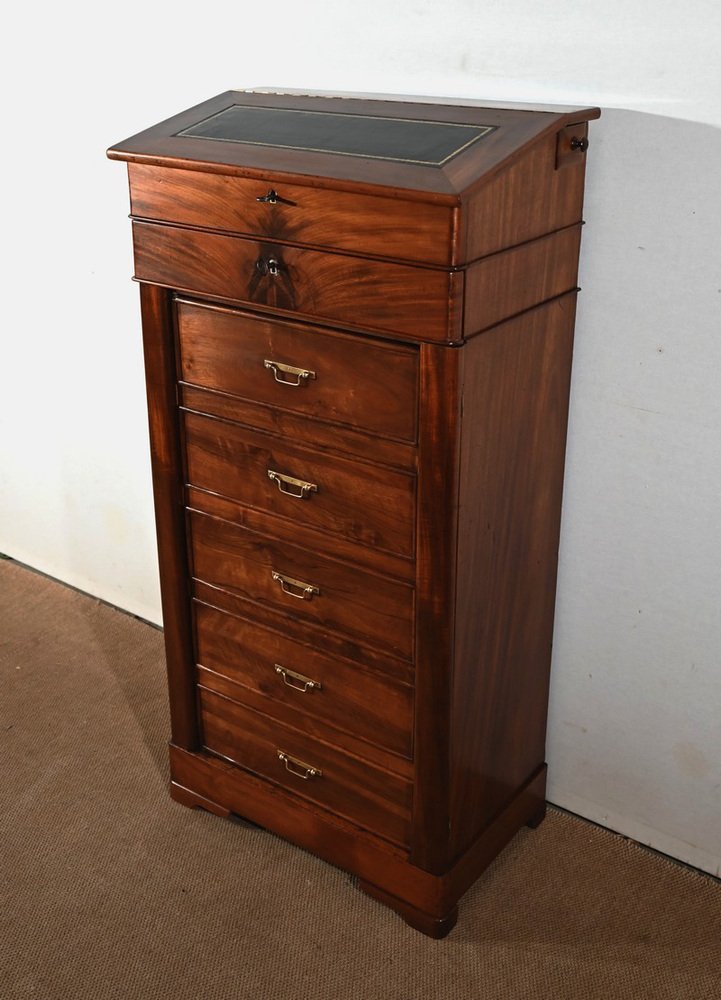 Early 19th Century Restoration Period Mahogany Cartonnier Desk with Drawers