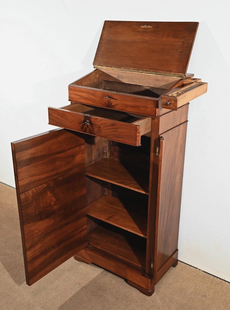 Early 19th Century Restoration Period Mahogany Cartonnier Desk with Drawers