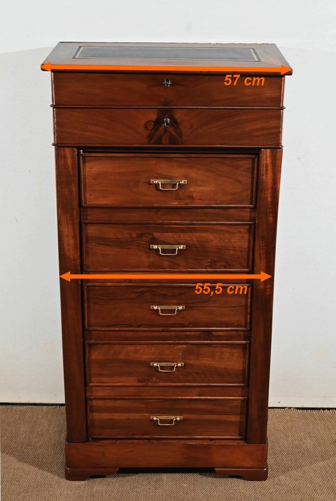 Early 19th Century Restoration Period Mahogany Cartonnier Desk with Drawers