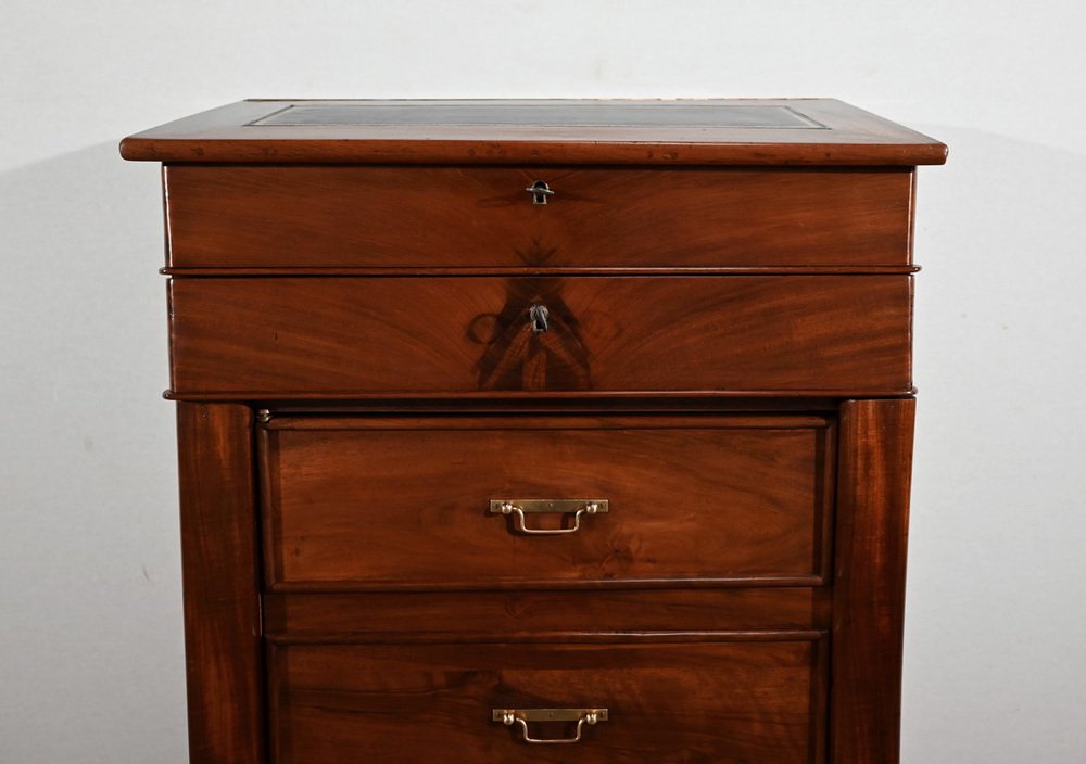 Early 19th Century Restoration Period Mahogany Cartonnier Desk with Drawers