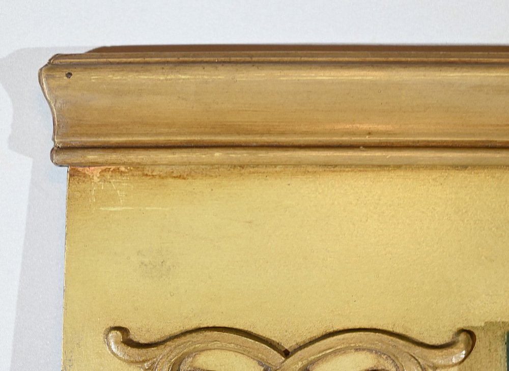 Early 19th Century Restoration Trumeau Mirror in Gilded Wood