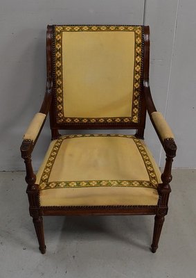 Early 19th Century Walnut Armchair in Louis XVI Style-RVK-1438405