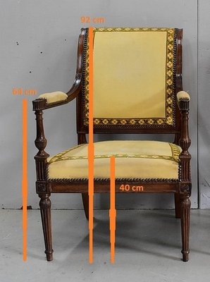 Early 19th Century Walnut Armchair in Louis XVI Style-RVK-1438405