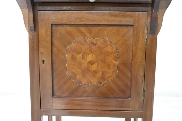 Early 20th Century Art Nouveau Inlaid Walnut Side Table-DCO-1449687