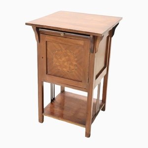 Early 20th Century Art Nouveau Inlaid Walnut Side Table-DCO-1449687