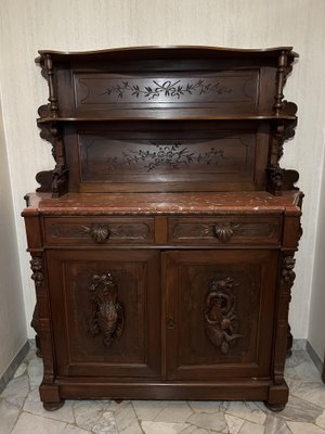 Early 20th century Art Nouveau Sideboard in Solid Walnut-OLY-1737136