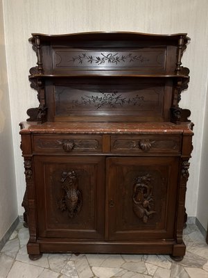 Early 20th century Art Nouveau Sideboard in Solid Walnut-OLY-1737136