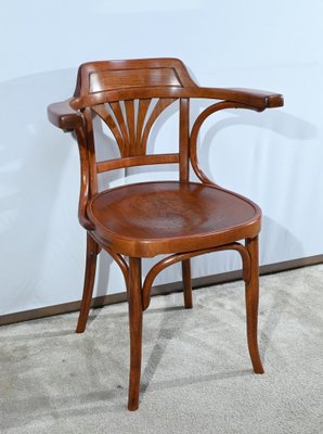 Early 20th Century Beech Desk Armchair from J&J Kohn, 1890s-RVK-1735217