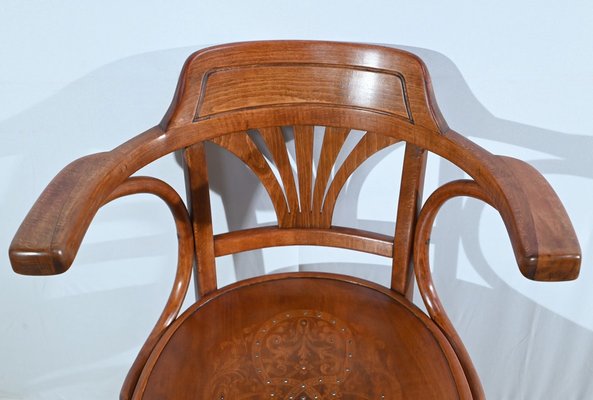 Early 20th Century Beech Desk Armchair from J&J Kohn, 1890s-RVK-1735217