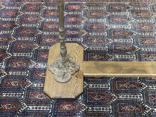 Early 20th Century Bistro Table with Marble Tray and Cast Iron & Oak Base-QYF-1789876