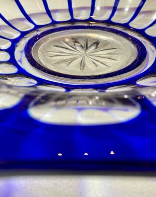 Early 20th-Century Blue Carved Bohemian Crystal Center Plate-NOU-799153