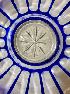 Early 20th-Century Blue Carved Bohemian Crystal Center Plate-NOU-799153