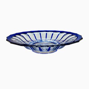 Early 20th-Century Blue Carved Bohemian Crystal Center Plate-NOU-799153